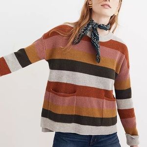 | Madewell | Patch Pocket Pullover Sweater in Walton Stripe. Size XXS.